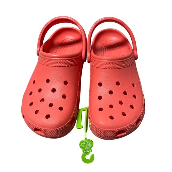 Crocs NWOT Classic Clogs Neon Watermelon Pink Eva Sole Size M8 W10 Flat Heel - Picture 2 of 6